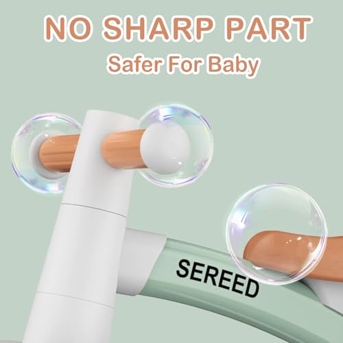 SEREED Colorful Lighting Baby Balance Bike, Toys for 1 Year Old Boys Girls, 12-24 Month Toddler Balance Bike with 4 Silence Wheels, First Birthday Gift (Green)