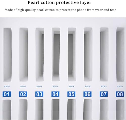 Wall-Mounted Mobile Phone Locker Cabinet - Aluminum Alloy Storage with 12-60 Slots, Clear Pocket Chart, Safety Lock & Handle for Classroom & Office Organization12 bits: 215 * 190 * 270mm