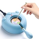 Electric Wax Seal Warmer, Blue Electric Sealing Stamp Warmer Melter for Melting Wax Seal Beads Sticks with Spoon, Stirring to Do DIY Craft (Blue)