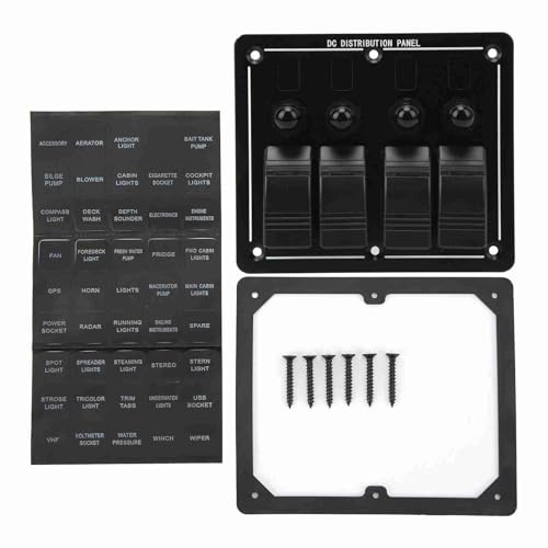 Xtevu Switch PanelARocker Toggle PanelA4 Gang On Off Switch RVS Motorcycles Yachts UTVSA12-24V LEDCWP[^[Rg[pl