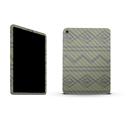 Image of MightySkins Carbon Fiber Skin Compatible with Apple iPad 10.9 inch 10th Gen (2022) Full Wrap Kit - Green Western | Protective, Durable Textured Carbon Fiber Finish | Easy to Apply | Made in The USA