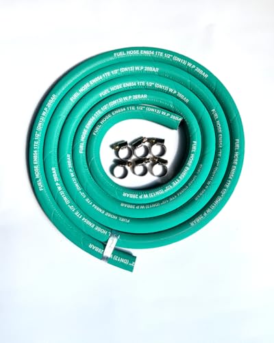 Image of Fuel Line 1 /2 inch inch,High Pressure Fuel Line Hose,15FT 13mm,Engines Fuel Systems,Marine Fuel Hose, Agricultural Machinery Fuel Line,Green,2.8Mpa 400PSI EN854-1TE