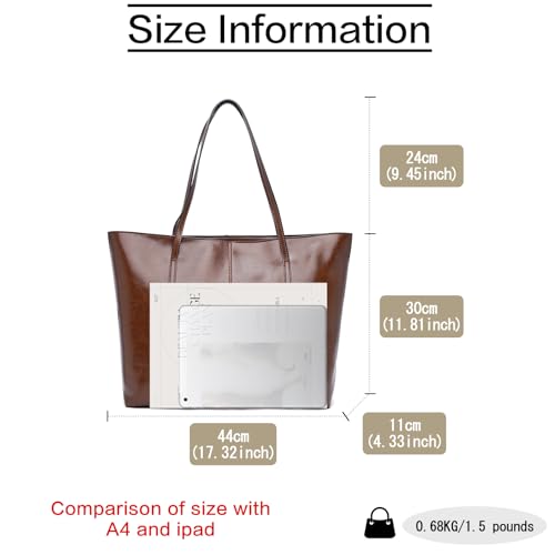 Image of LAORENTOU Women Crossbody Handbags Genuine Leather Satchel Handbags for Women Top-handle Shoulder Tote Purses