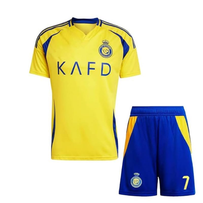 Ronaldo Football Jersey 2024|Al_NASSR Yellow Jersey with Printed Shorts for (Kids & Men)-image-5