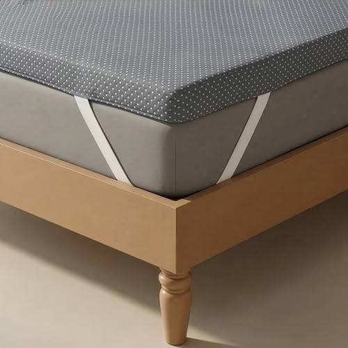 Image of MY ARMOR 2 Inch Memory Foam Mattress Topper, Soft Mattress Padding for Bed with Zipper Cover, Grey, Twin Size, 72 inchx72 inch (6 ft x 6 ft)