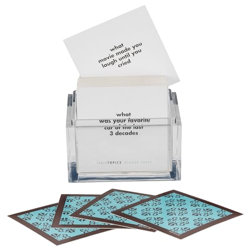 TableTopics Dinner Party Conversation Cards for Adults to Enjoy Getting to Know Each Other, 135 Entertaining Questions &amp; Ice Breakers for Parties &amp; Gatherings, Unique Host Gift