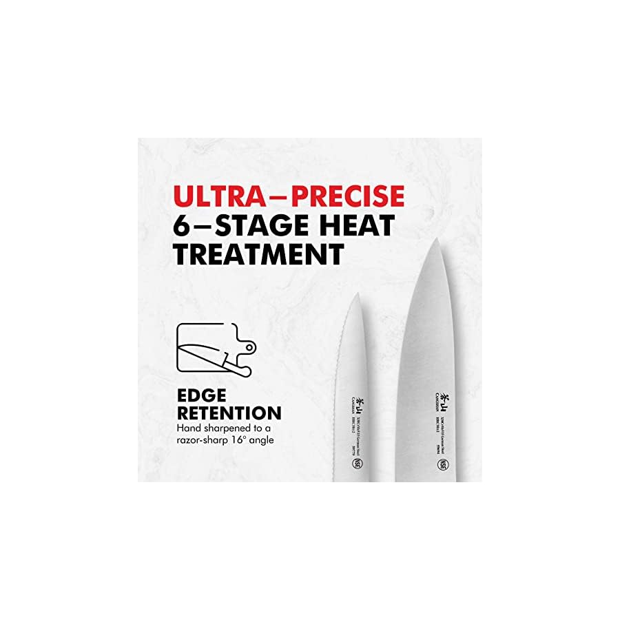 Cangshan S1 Series 1020366 German Steel Forged 4-Piece Steak Knife Set, 5-Inch Straight-Edge Blade