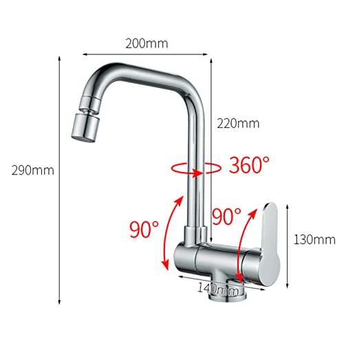 Fenêtre bloquée ? Robinet de cuisine pliant en laiton chrome orientable