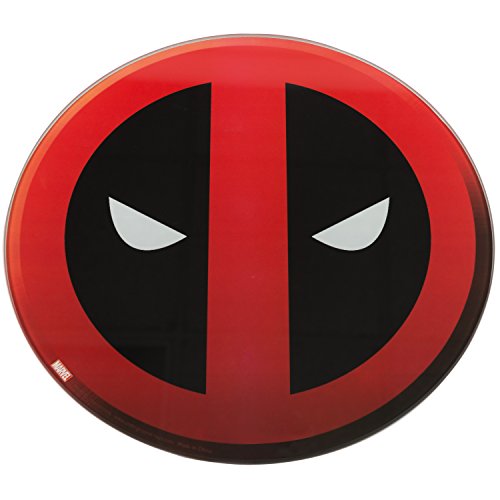 Marvel Deadpool 12 Inch Glass Cutting Board - Great Father's Day Gift - Non Slip Feet