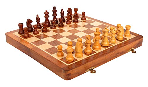 Stonkraft Wooden Chess Game Board Set With Magnetic Wood Pieces, 12 X 12 Inch #TOP1