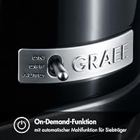 GRAEF CM802 - Elektrische Kaffeemühle, Aluminiumgehäuse, Bohnenbehälter 350 g, Edelstahl-Kegelmahlwerk, 40 Mahlgrade, Kaffeemühle Siebträger, Antistatik-Einsatz, Aluminium-Schaufelrad, 128 W, Schwarz – Ansicht 4