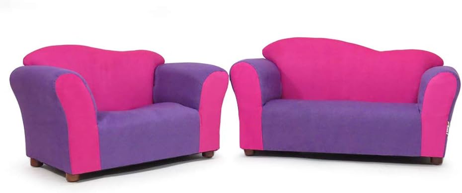 KEET Sofa and Chair Wave Kid's Set, Pink/Purple