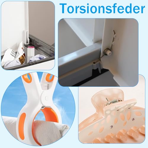 CONJURAIDE 12 Stück Torsionsfeder, 90° Ablenkungsfeder Schenkelfeder aus Metall Armlänge 33 mm Drehfeder Metallfeder Federn Sortiment Ersatzfeder Feder Set für Mülleimer Müll Trennsystem (9 Runden)