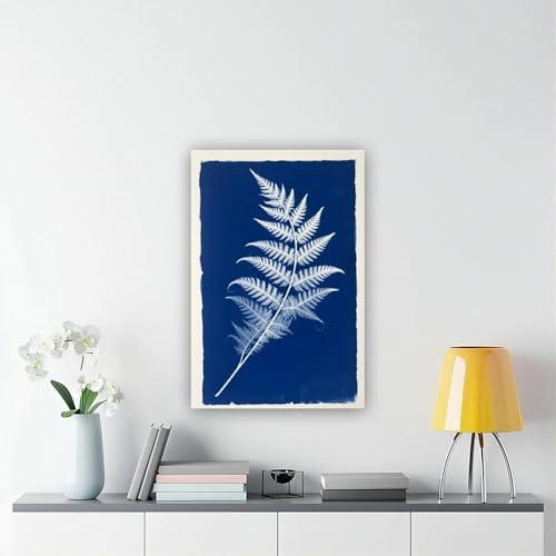 Cadre cadeau affiche abstraite fleur bleue toile décoration maison