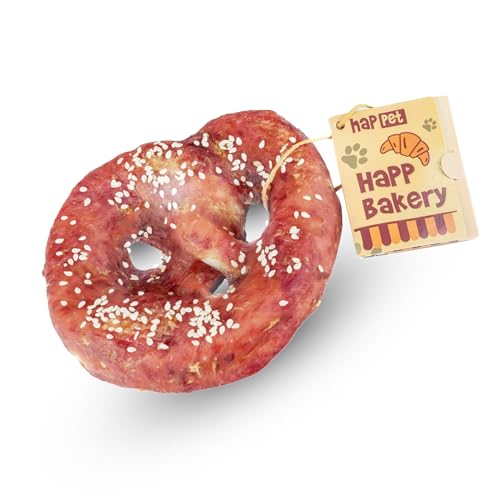 HAPPET Hundegröße - Lammbrezel - 1 Stück - leicht verdaulicher, hochproteinreicher mit Lammfleisch und roher Haut - Gesunder Snack für Hunde aller Rassen