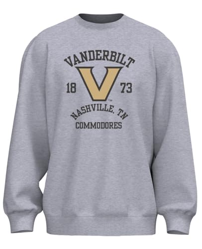Venley NCAA Officially Licensed Apparel Vanderbilt University 1873 Gameday Logo Unisex Sweatshirt vanderbilt03S Gray Large