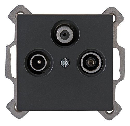 Kopp Athenis 941315083 Antenna Socket 3-Way TV/RF/Satellite Anthracite Pack of 1, Charcoal