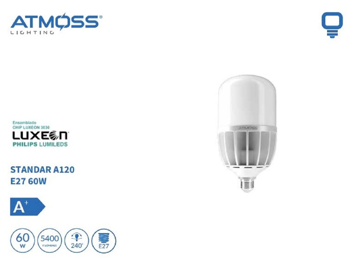 Stand Led Smd Philips A120 E27 60W 240º 5000K marca ATMOSS