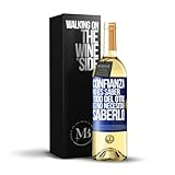 «Confianza no es saber todo del otro Es no necesitar saberlo» Mensaje en una Botella. Vino Blanco Premium Verdejo Joven + Gift Box. Etiqueta Azul PERSONALIZABLE