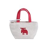 moz モズ 帆布 ミニミニ トート(カラビナ付き) アイボリー×レッド【帆布 カラビナ付き ポーチ ミニポーチ ミニトート キーホルダー 小物入れ コインケース 小銭入れ キーケース】