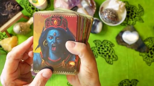 Image of DUNGRANI ENTERPRISE 44 Pieces Kali Oracle Tarot Cards Deck Game Wild Divine Mother Hindu Traditional Standard Tarot Deck Fortune Telling Game Divination Tools for Beginners