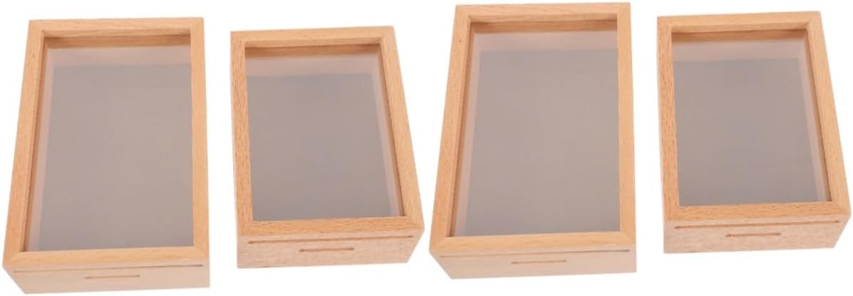 NOLITOY 4pcs Multifunctional Wooden Piggy Bank and Photo Frame Window Money Saving Box for Boys and Girls Home Decor and Storage