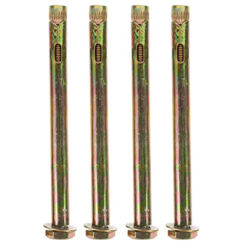 VILLCASE 4pcs M10 Expansion Bolt Knurled Anchors Knurled Drop in Anchors Solid Concrete Knurled Bolts Knurled Expansion Anchors Drop-in Anchors for Concrete Feet Suite Carbon Steel