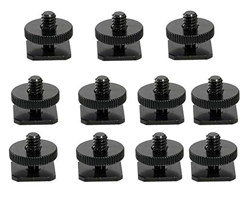 (10 Packs)Fotasy Hot Shoe to 1/4 Adapter, Camera Hot Shoe Mount Adapter, Flash Shoe to 1/4