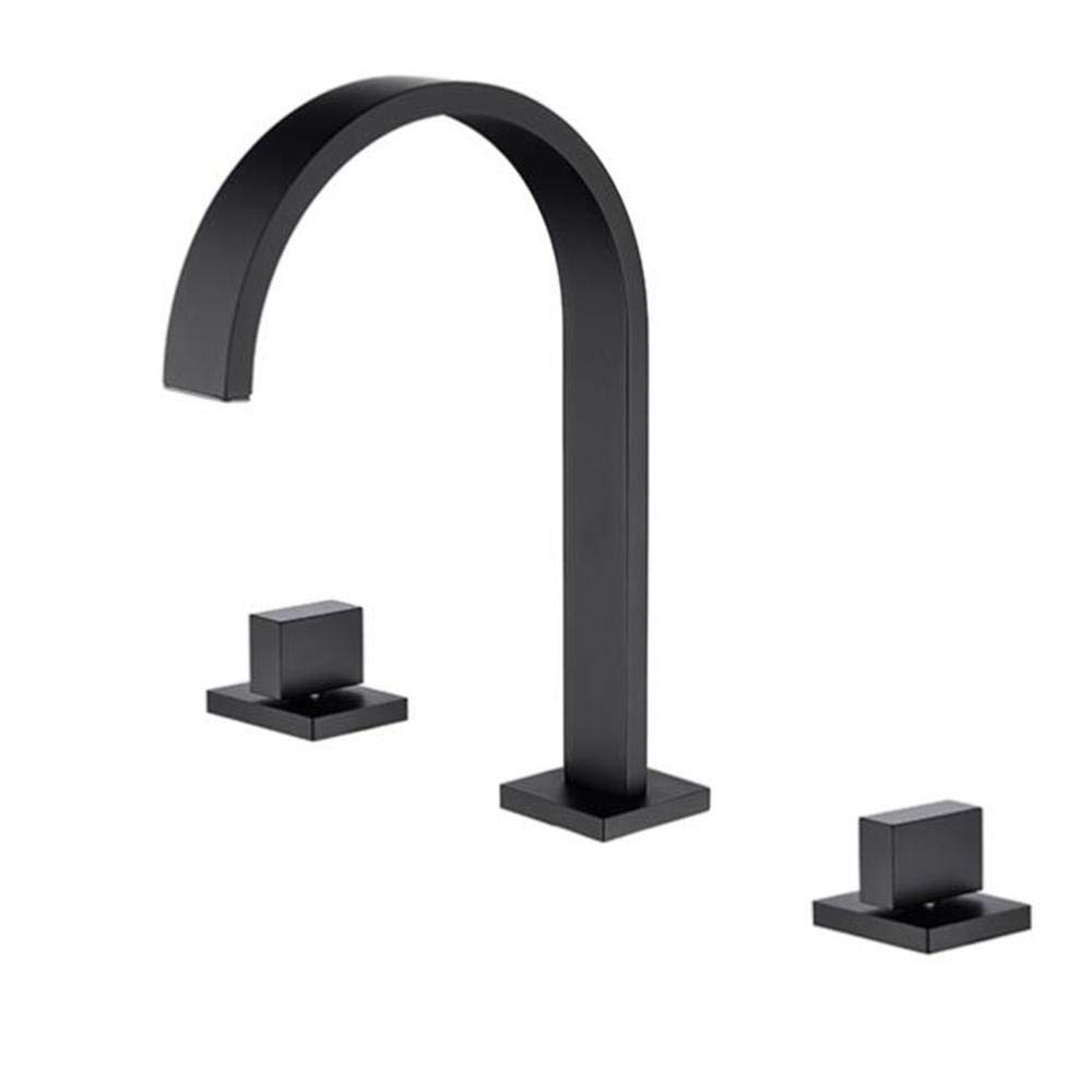 Mitigeur de lavabo 3 trous en laiton noir mat pour salle de bain chic