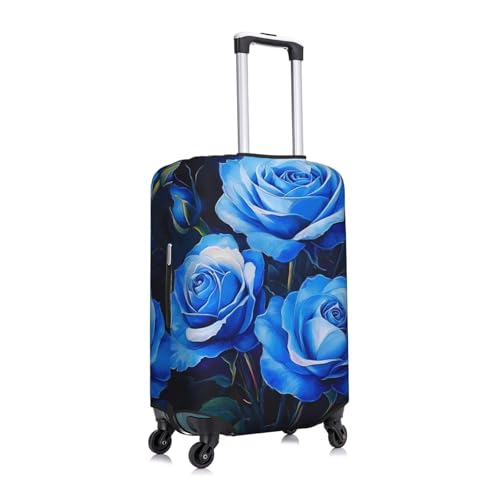 Blue Roses Elastic Travel Luggage Cover, Washable Spandex Suitcase Protector, Anti-Scratch Fits 18-32 Inch3