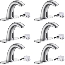 Aquaterior 5" Touchless Bathroom Sink Faucet with Cover Plate Control Box 6 Pack