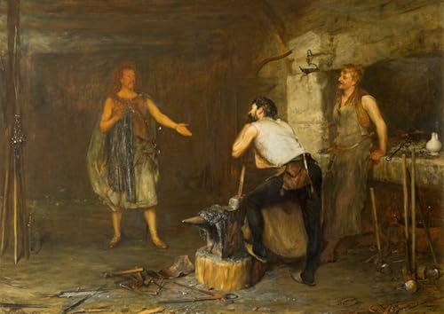 Tableau sur toile John Pettie Scène dans la Hal of the Wynd's Smithy affiche d'art 60x90cm