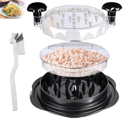 Chicken Shredder Tool Twist Large - Anti-Slip Grip, Ergonomic Handle & BPA-Free Visible Chicken Breast Grinder Machine, Meat Shredder tool twist for Ground Food, Meat & Vegetables (Elegant Black)
