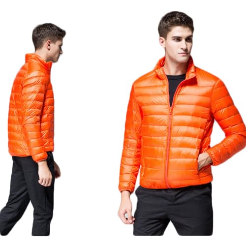 Mens Puffer Jacket Lightweight Packable Down Coat Stand Collar Quilted Jacket Casual Zip up Jacket Warm Winter Outwear2