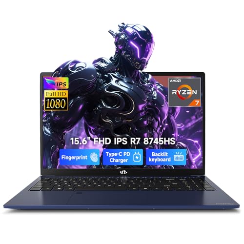 NIMO 15.6' FHD-Business-Laptop, 8 Cores AMD Ryzen 7 8745HS 16GB RAM 512GB SSD (Up to 4.9GHz, Beat R9 7940HS), Radeon-780M, 100W Fast PD for Creators & Professionals Work/Gaming, 2-Year Warranty