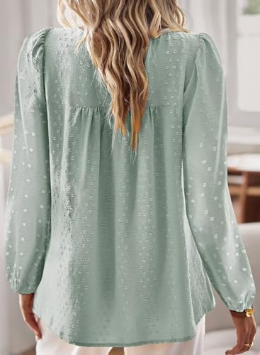 Image of Falechay Womens Tops Flowy Boho Dressy Casual Lace Cute Long Sleeve Shirts