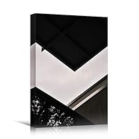 Canvas Wall Art White Building Pattern Abstract Architecture & Maps Building Chic Home Office Photography - 12x18 inches