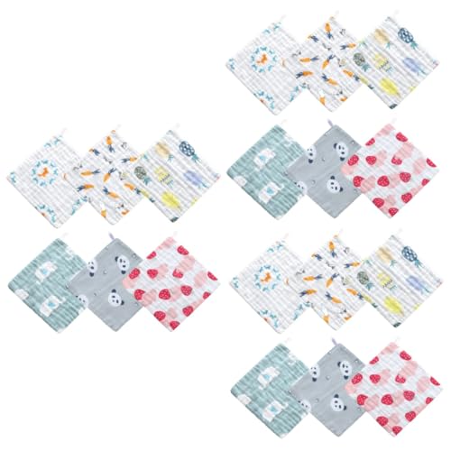 UPKOCH 18piezas Toalla De Cara Algodón Unidades Lavables y Para Recién Nacidos y Aleatorios