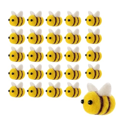 Cosiesnest Lot de 30 petites abeilles décoratives en feutre d'abeille, mignonnes petites abeilles en feutre pour projets de bricolage, artisanat, décoration de table, décoration de fête, décoration