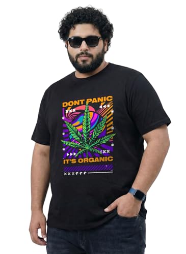 Image of Toodlegram Men Plus Size Cotton Printed T-Shirt Half Sleeve Round Neck Regular Fit 3XL-9XL