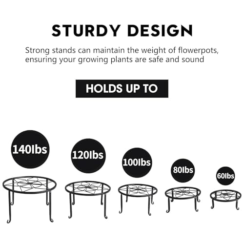 5 Pack Metal Plant Stand,Heavy Duty Plant Stands for Indoor and Outdoor by Autopromake - Used condition - Image 4