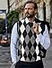 COOFANDY Mens Casual Slim Fit V-Neck Rhombus Business Knitwear Sweater Vest,Large,Black