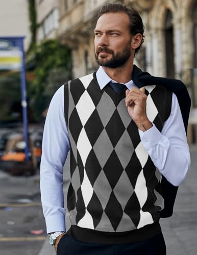 Chaleco de punto para hombre confeccionado en suave algodon premium con cuello en V 3