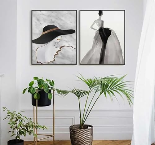 Peinture sur toile feuilles d'or célébrant la sensualité et l'art moderne