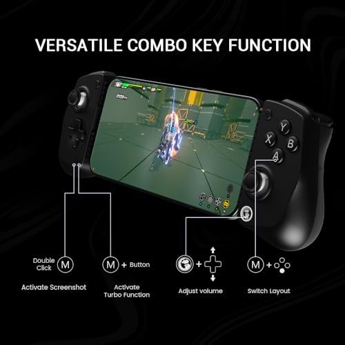 GameSir X5 Lite Type-C Mobile Gaming Controller for iPhone (USB-C), Android & HarmonyOS Phones,Lightweight Design, Hall Effect Sticks, Supports Radiator & Pass-Through Charging (Black) - Görsel 7