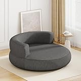 COSTWAY Canapé Gonflable, Pouf Poire Confortable, Fauteuil Lounge Gonflable avec Housse Amovible, Surface Spacieuse pour s'Allonger & Accoudoirs Larges, pour Salon, Bureau, Chambre (Gris)