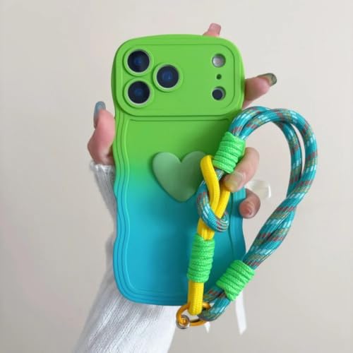 Coque antichoc iPhone 17 Pro avec cœur souple et dragonne pour éviter les chutes