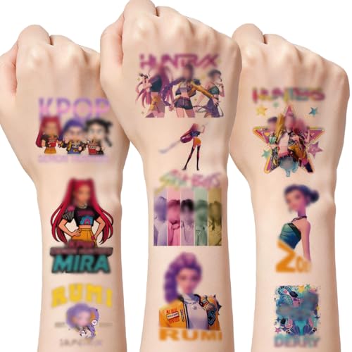 Lot de 40 Feuilles Tatouage Temporaire pour Enfant, Dessins Animés de Tatouage Enfants, Tatouages Temporaires Kpop, Etanche Tatouage Ephémère, Cadeaux Anniversaire et Décoration Fête - Tatuajes