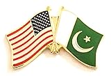 Pakistan Friendship Double Flag Lapel Pin US Crossed Emblem Tie and Hat Pin Badge