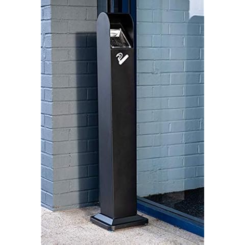 Costello® HQ 10KG Free Standing HIGH Capacity Stainless Steel Cigarette Cigar Litter Rubbish BIN Ashtray Indoor Outdoor (MATT Black) Cover